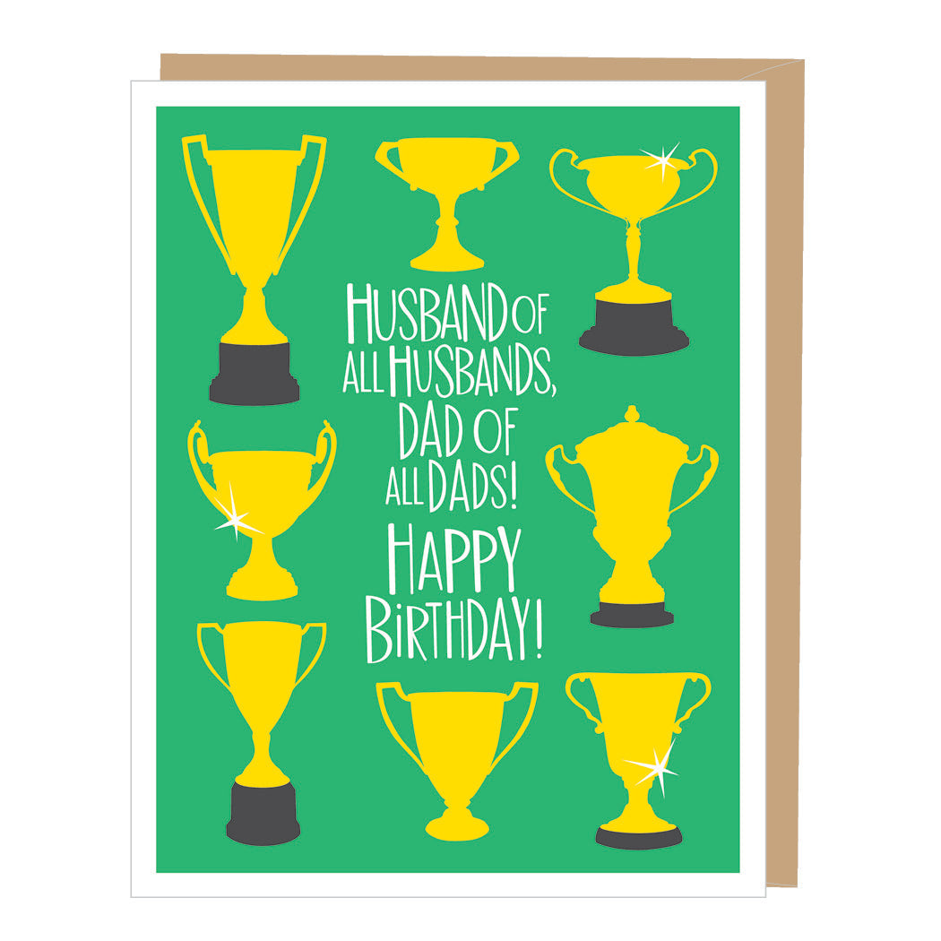 Husband Trophys DAD Birthday Card