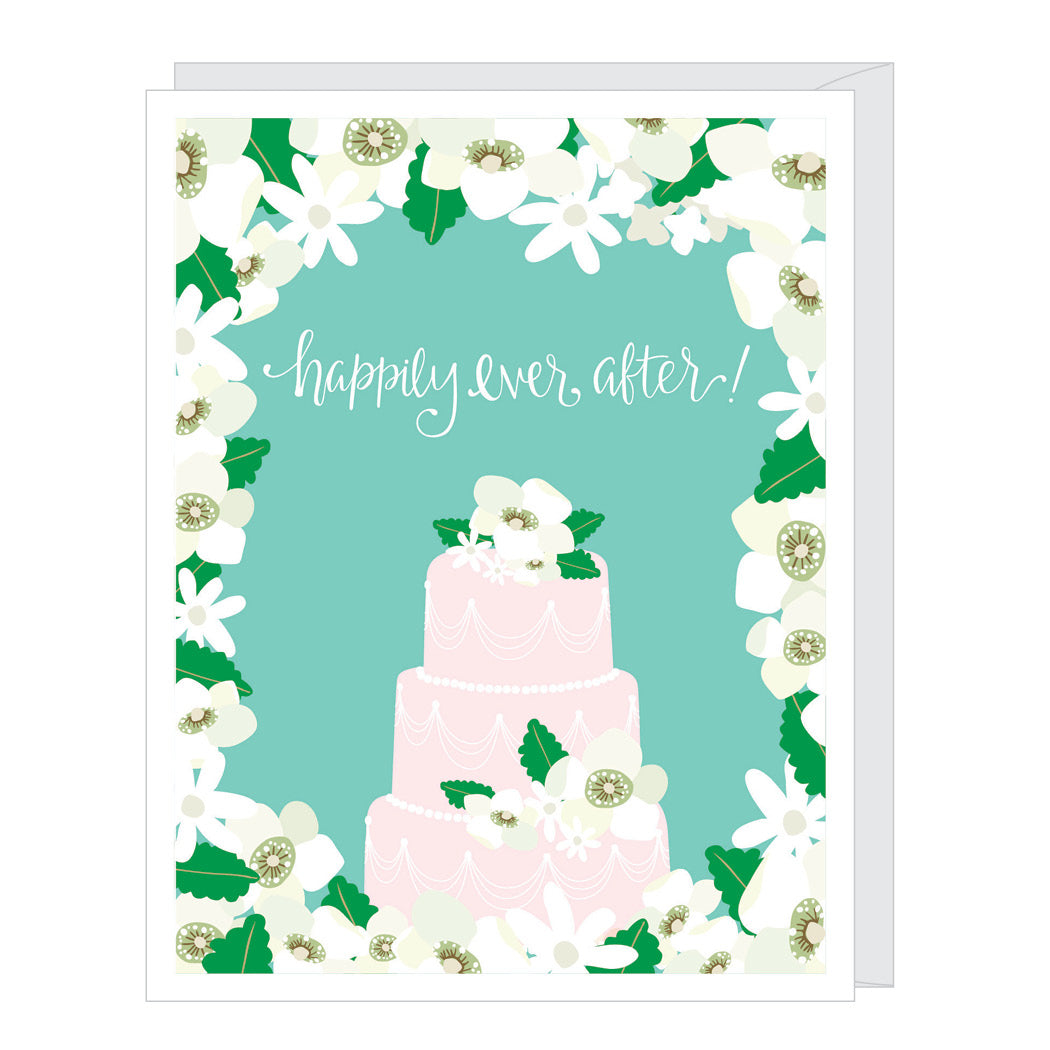 Happily Ever After Wedding Cake Wedding Card