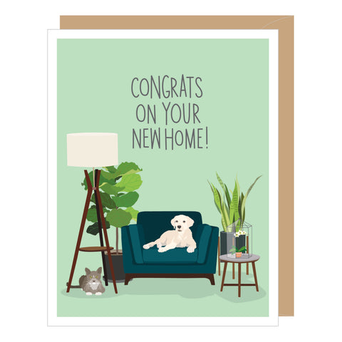 Mid Mod New Home Congratulations Card