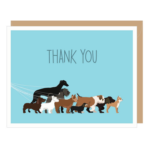 Dogwalk Thank You Note Card