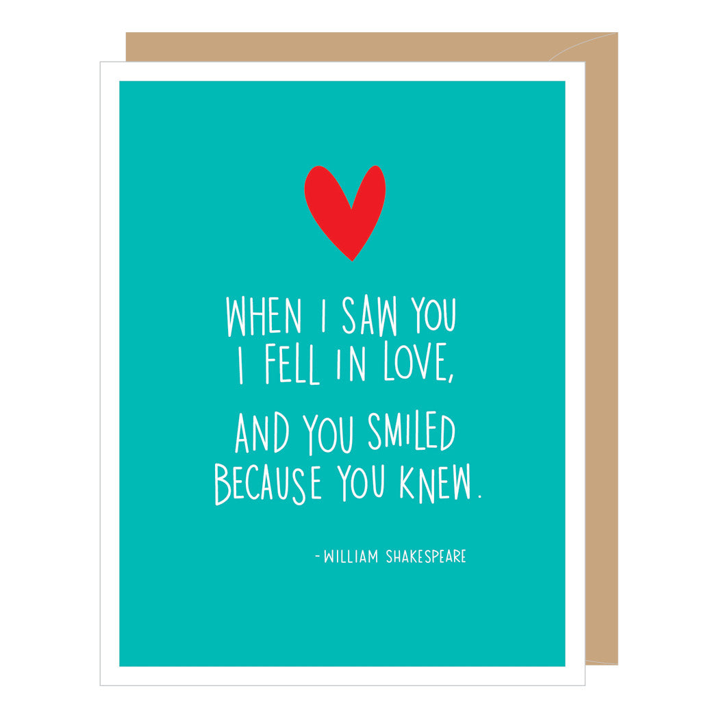 William Shakespeare Quote Love Card
