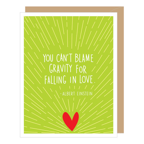 Albert Einstein Gravity Quote Love Card