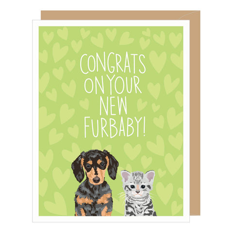 Puppy + Kitten Furbaby New Pet Card