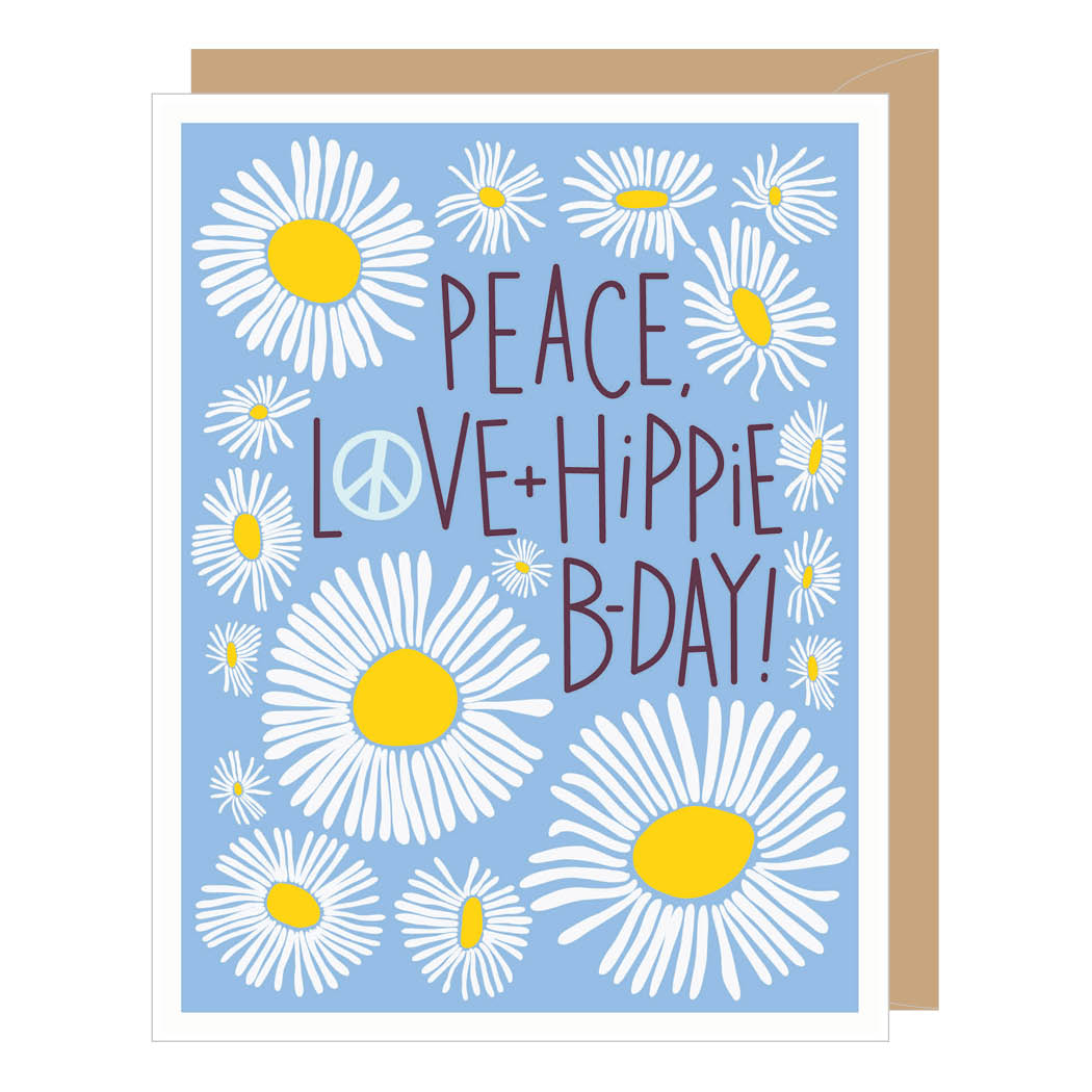 Peace, Love + Hippie Birthday Card