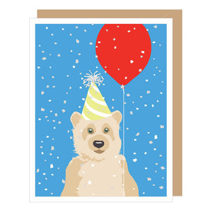 Bear + Red Balloon Birthday Card