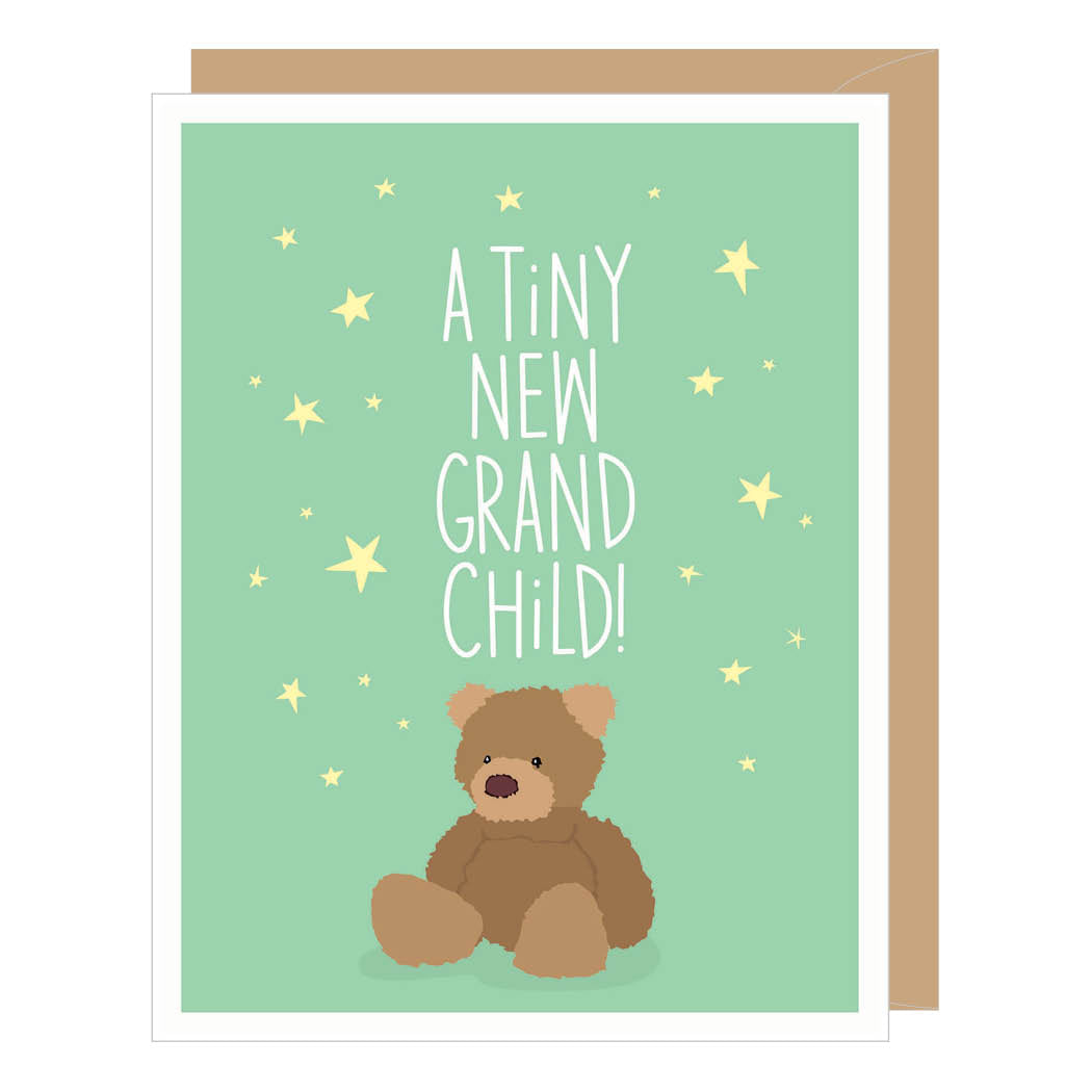 Teddy Bear Grandparent New Baby Card