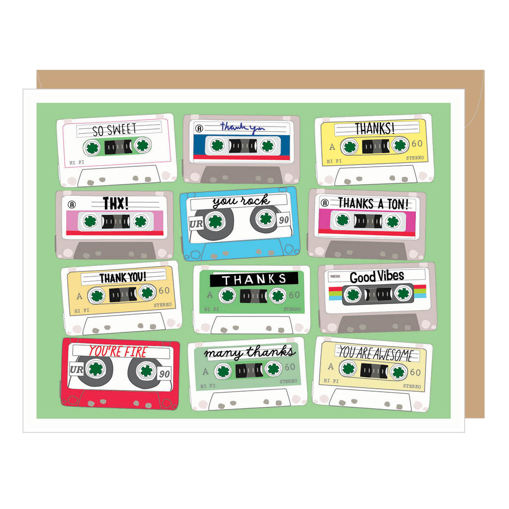 Cassette Tapes Thank You Note Card