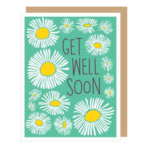 Abstract Daisies Get Well Card