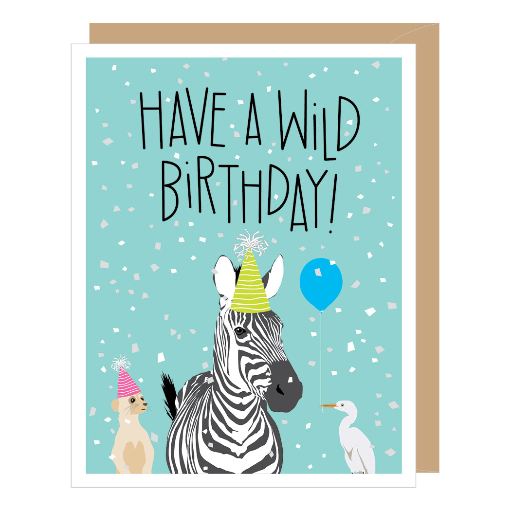 Wild Zebra, Birthday Card