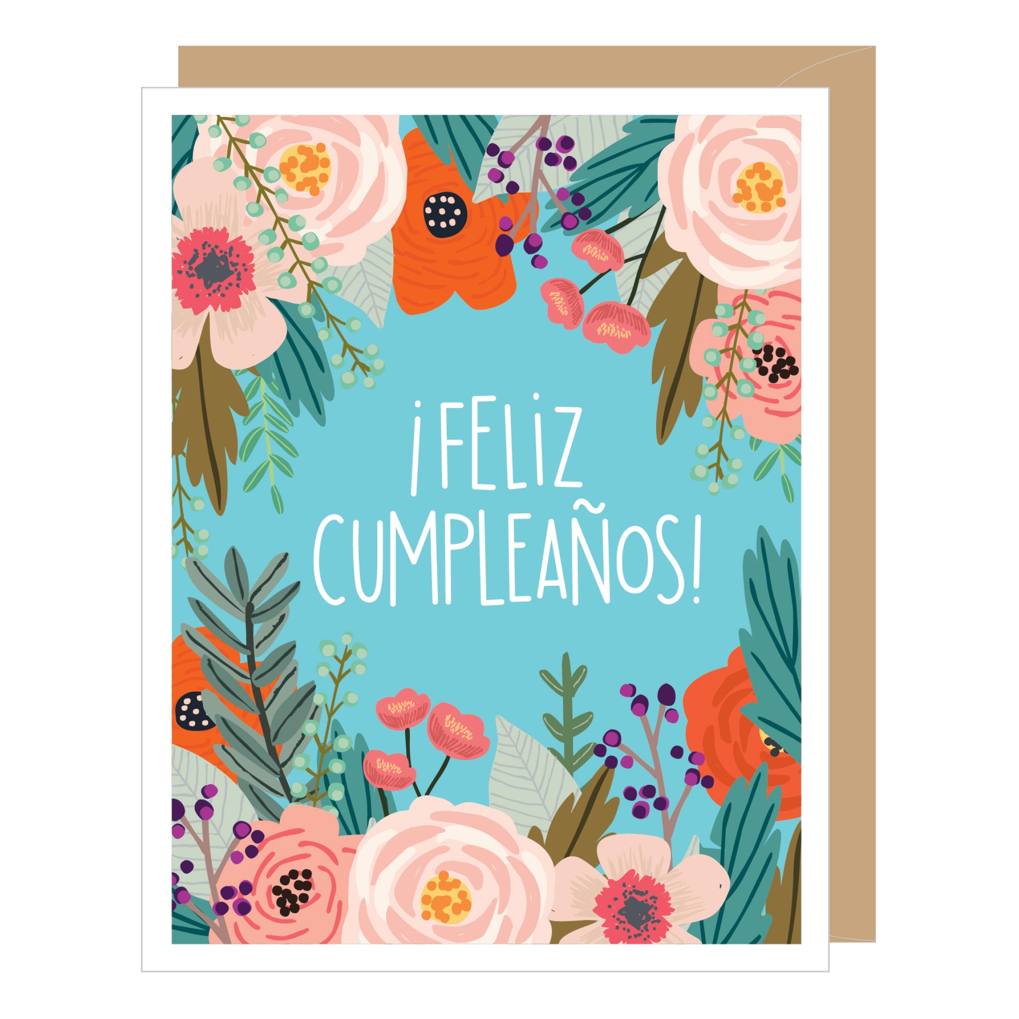 SPANISH LANGUAGE Floral Birthday Card