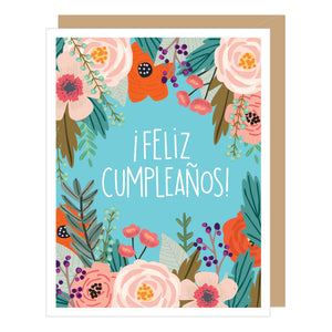 SPANISH LANGUAGE Floral Birthday Card