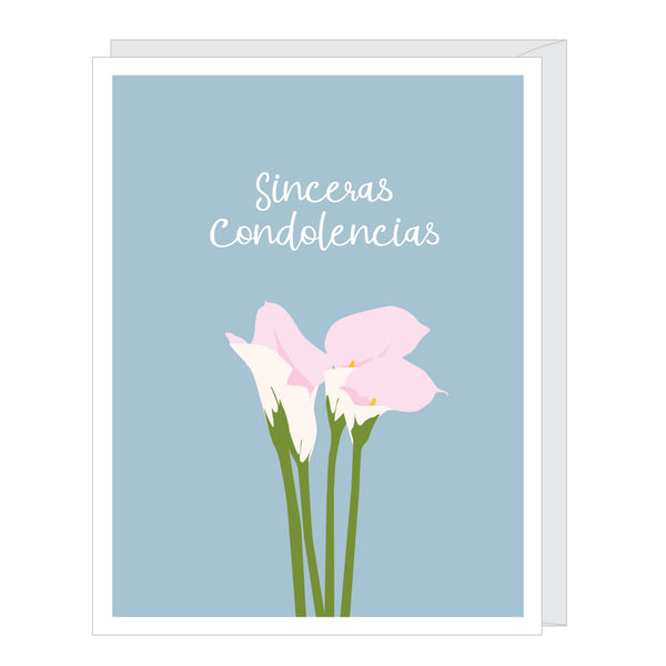 peace lily flower in spanish SPANISH LANGUAGE Calla Lily Sympathy Card – Apartment 2 Cards