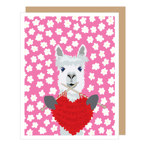 Knitting Alpaca Love/Valentine Card