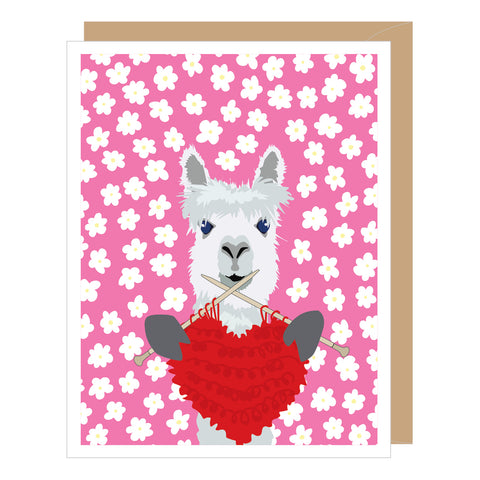 Knitting Alpaca Love/Valentine Card