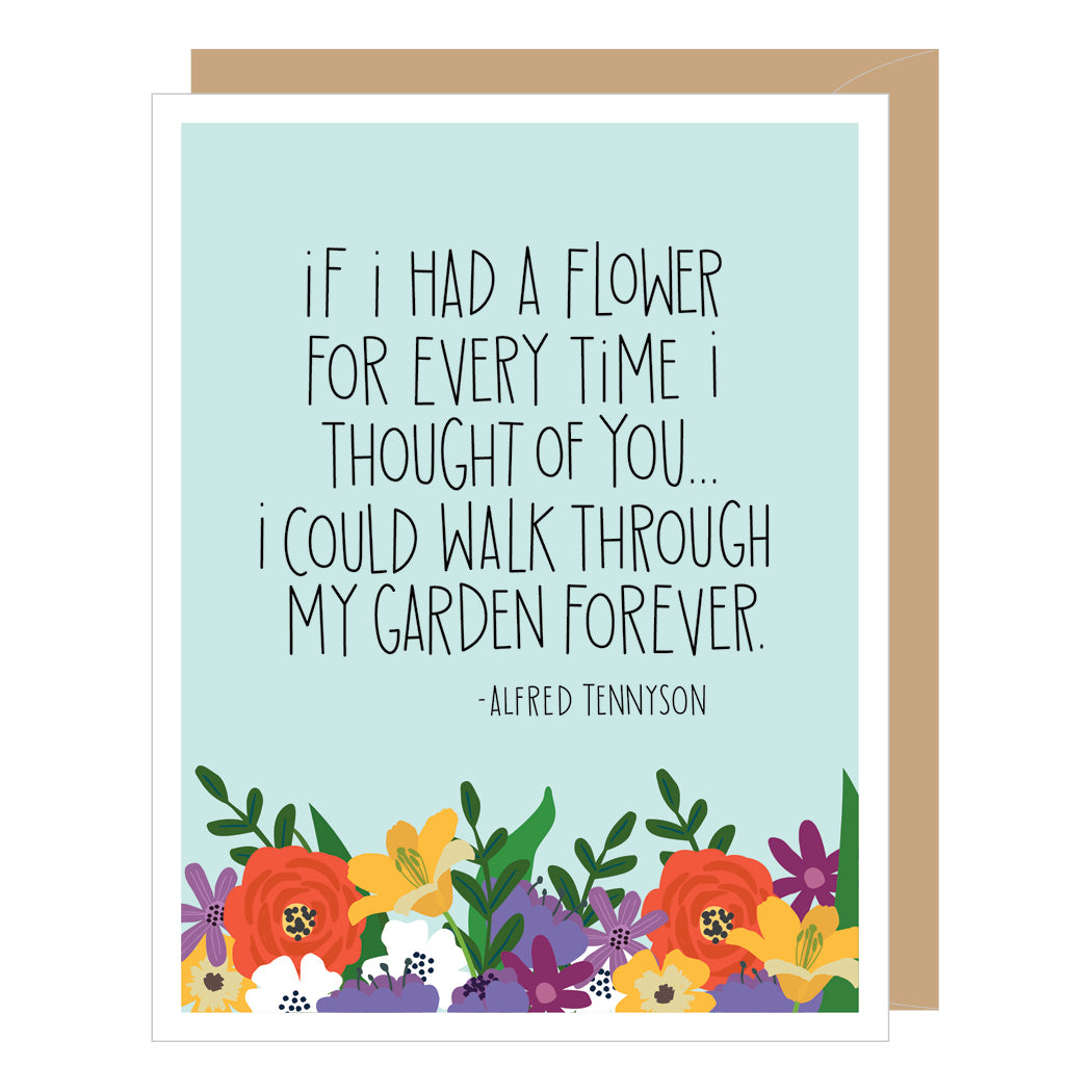 Alfred Tennyson Garden Quote, Anniversary Card