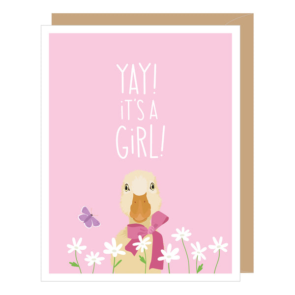 Baby Girl Duck, New Baby Card