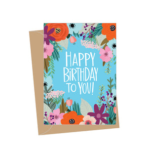 Mini Birthday Floral, Folded Enclosure Card