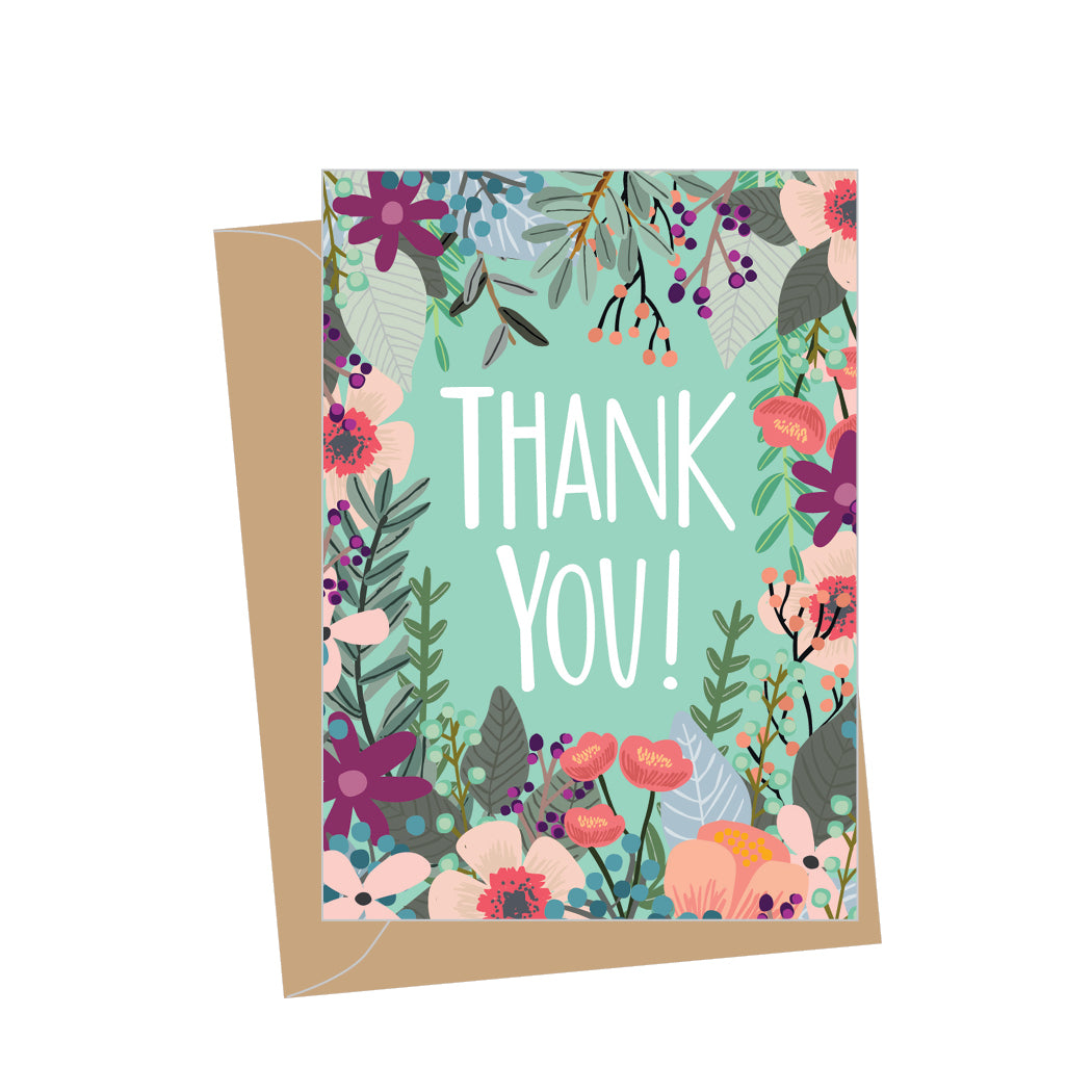 Mini Thank You Floral, Folded Enclosure Card