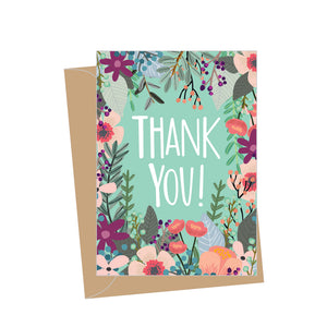 Mini Thank You Floral, Folded Enclosure Card