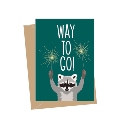 Mini Congratulations Raccoon, Folded Enclosure Card