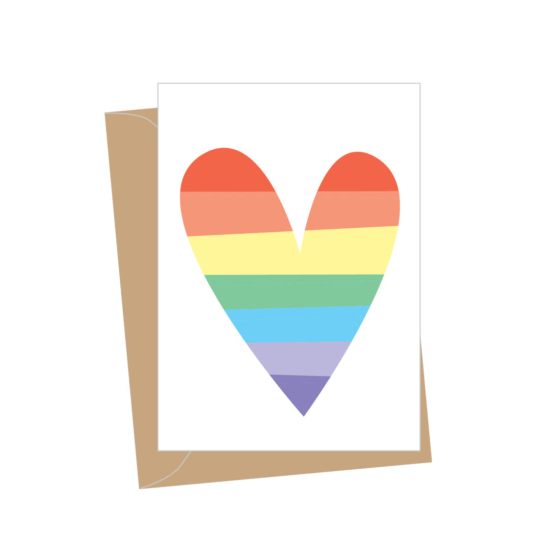 Mini Rainbow Heart, Folded Enclosure Card