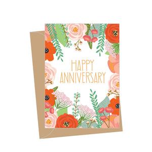 Mini Floral Anniversary, Folded Enclosure Card