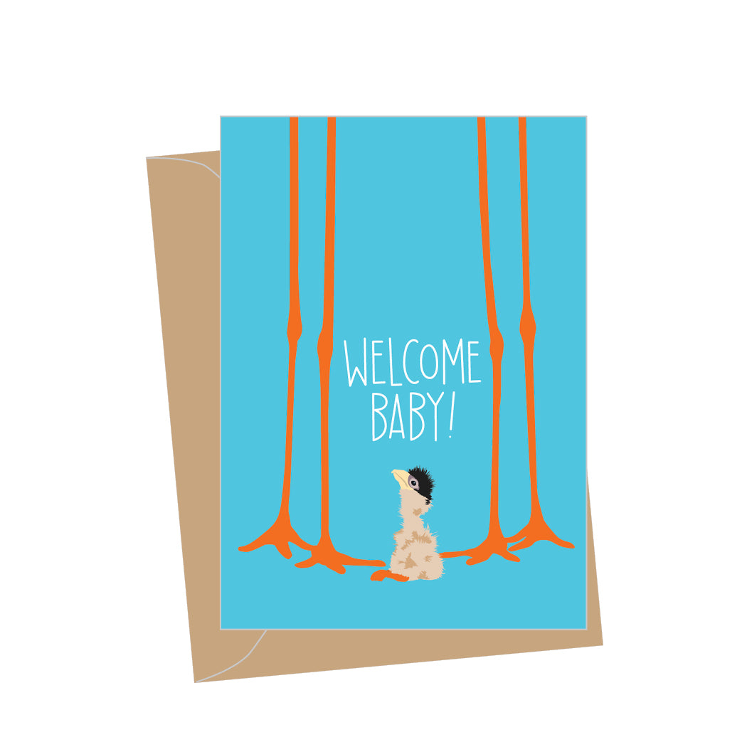 Mini New Baby Stork, Folded Enclosure Card