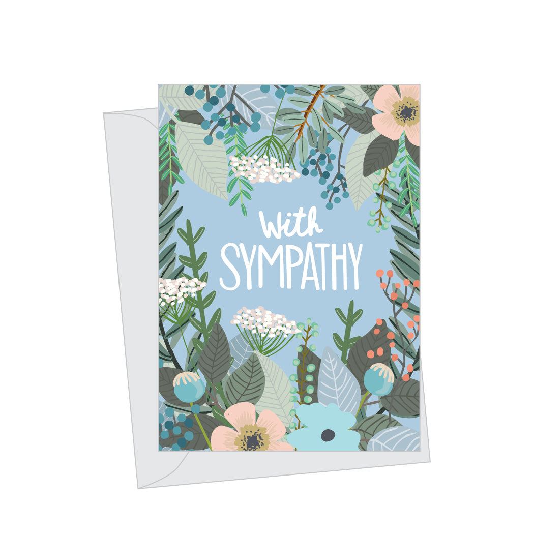 Mini Sympathy Floral, Folded Enclosure Card