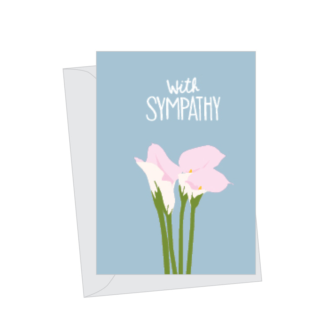 Mini Sympathy Calla Lily, Folded Enclosure Card