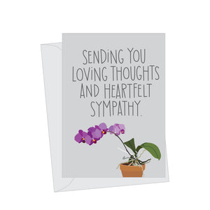 Mini Sympathy Purple Orchid, Folded Enclosure Card