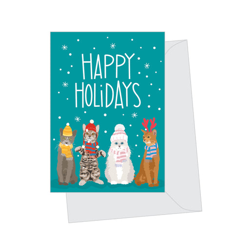 Mini Holiday Cats, Folded Enclosure Card
