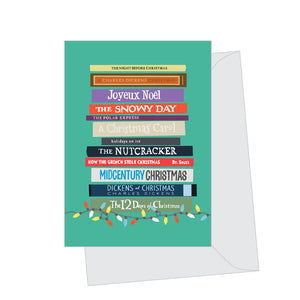 Mini Christmas Book Stack, Folded Enclosure Card
