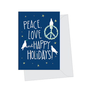 Mini Peace Sign Holiday, Folded Enclosure Card