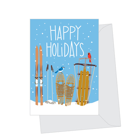 Mini Holiday Sleds, Folded Enclosure Card