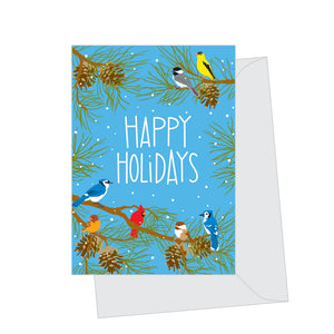 Mini Holiday Birds, Folded Enclosure Card