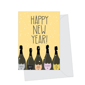 Mini Champagne New Year, Folded Enclosure Card