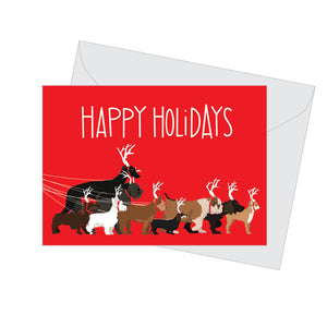 Mini Holiday Dogwalk, Folded Enclosure Card