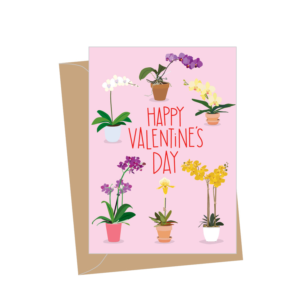 Mini Valentine Orchids, Folded Enclosure Card