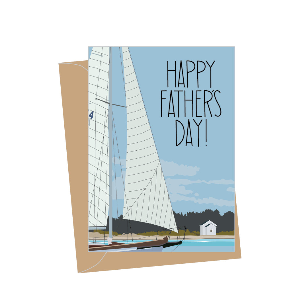 Mini Father's Day Sailboat, Folded Enclosure Card