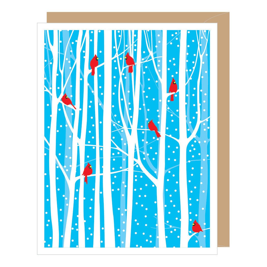 Winter Cardinals Holiday Card