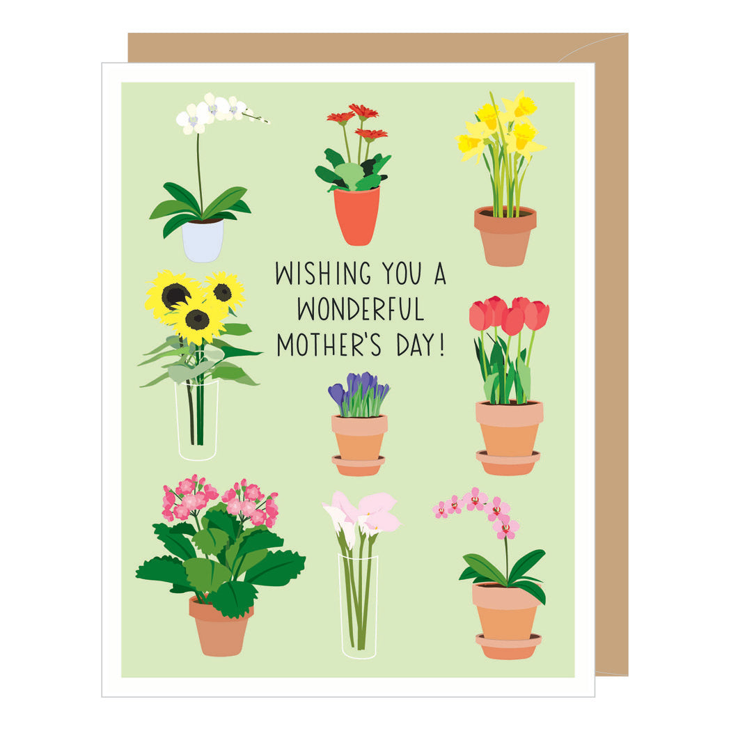 mothers day potted plants Potted Flowers Mother's Day Card – Apartment 2 Cards