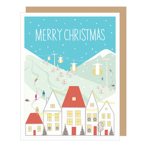 Christmas Ski Resort Holiday Card