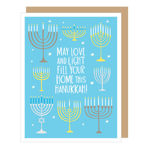 Eight Menorahs Hanukkah Card