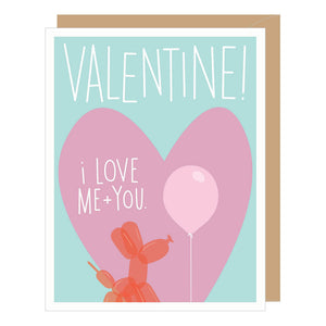 Balloons in Love, Large Heart Valentine Card