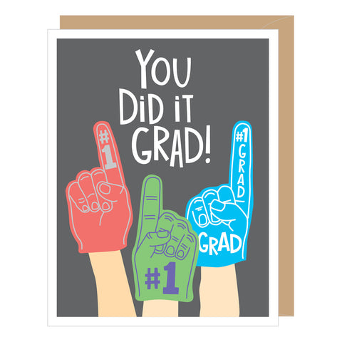 Foam Finger Grad Graduation Card