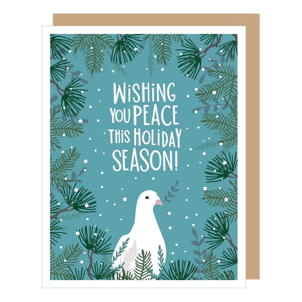 Single White Dove Holiday Card