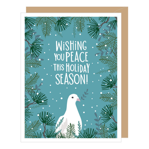 Single White Dove Holiday Card