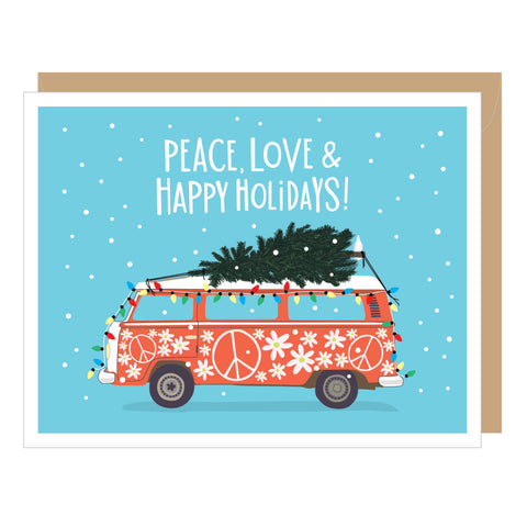 VW Peace Bus Holiday Card