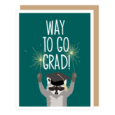 Way to Go Raccoon Graduation Card