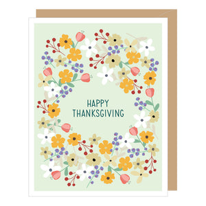 Floral Happy Thanksgiving Card